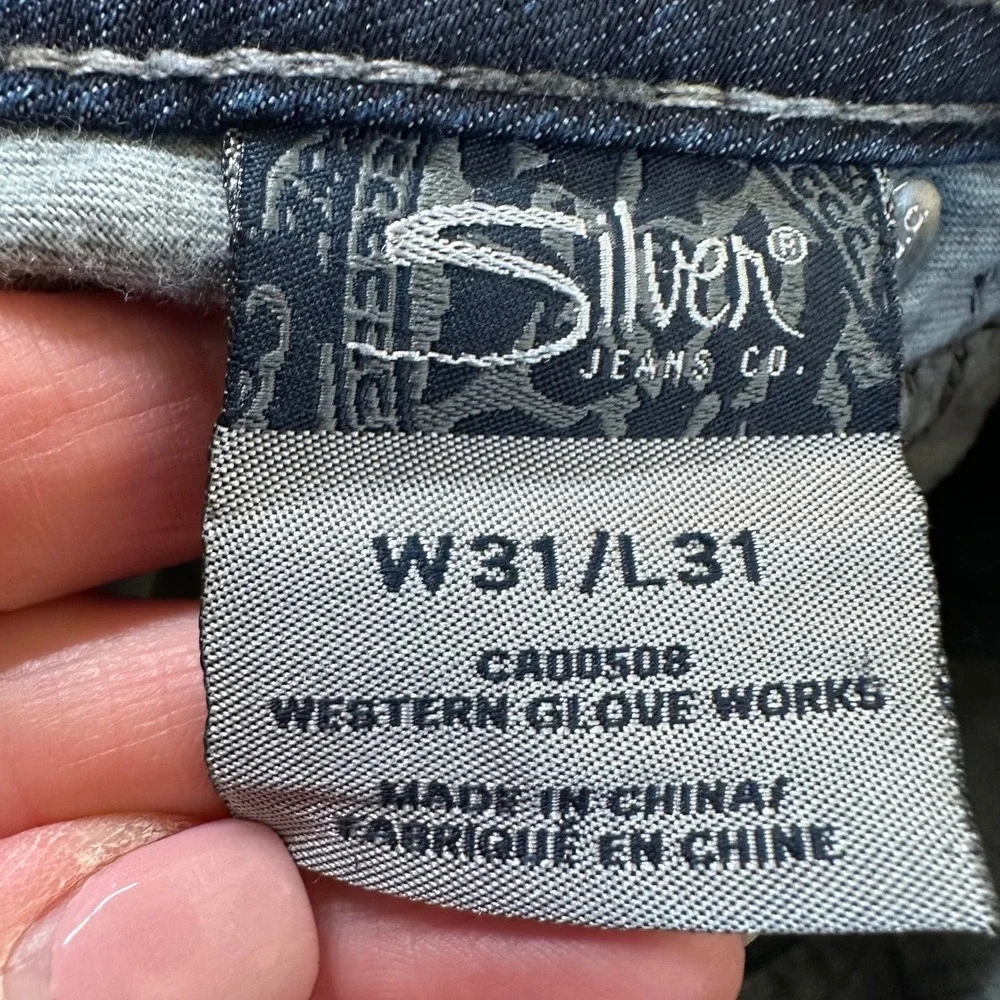 Silver Jeans Co Suki Mid Rise Bootcut Dark Wash Denim Jeans 33 x 31